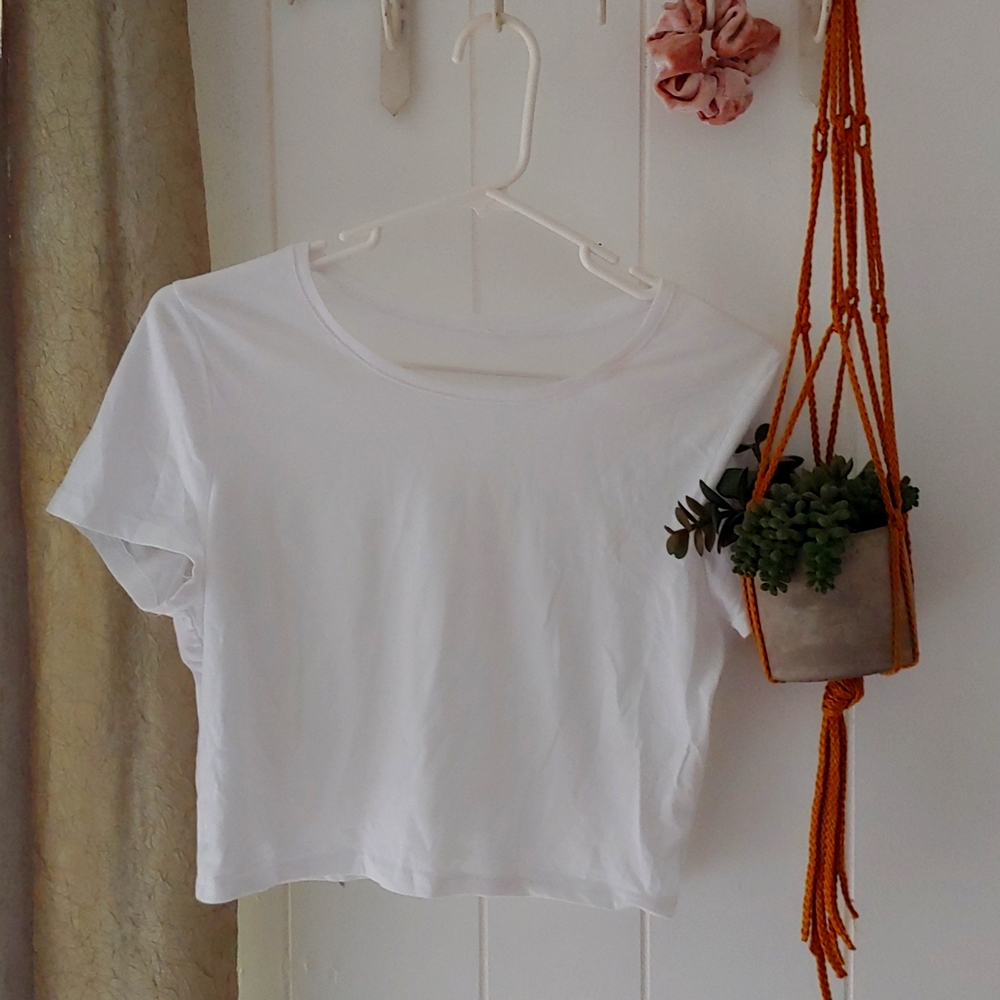 White Blank Crop Top